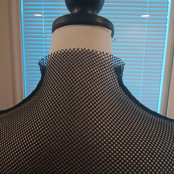 Kate Hewko 💗 Womens Long Sleeve Higher Neck Black Mesh Top 💗 - Picture 8 of 14